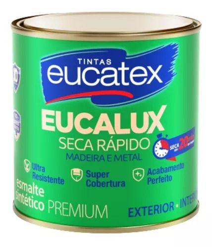 Imagem de Tinta Esmalte Premium Eucatex Cor Marrom Conhaque Brilhante Resistente Madeira Metal Alta Qualidade 225ml