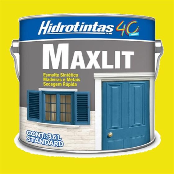 Imagem de Tinta esmalte sintetico amarelo maxlit (1/4" 900ml) - hidrotintas