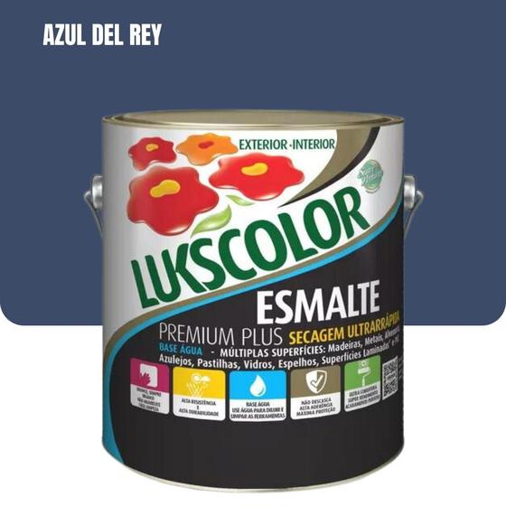 Imagem de Tinta Esmalte Sintético Base Água 3,6l Lukscolor Cores Galão