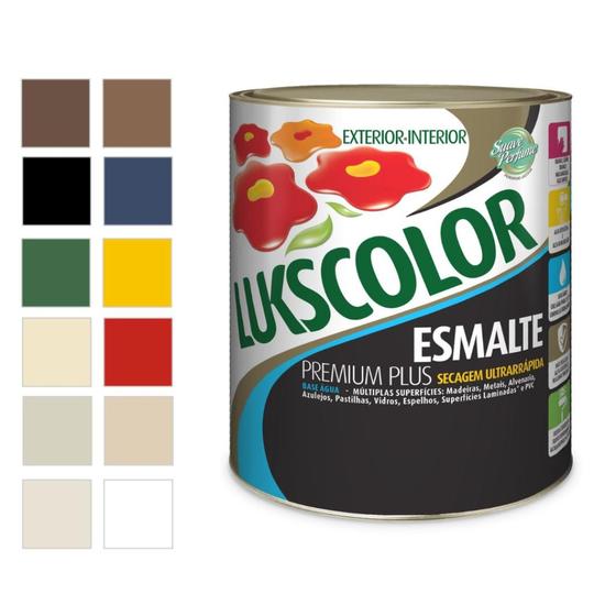 Imagem de Tinta Esmalte Sintético Base Água 900ml Lukscolor - Cores