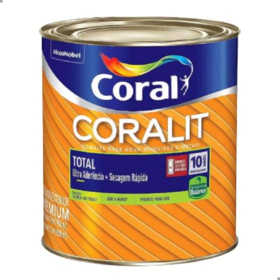 Imagem de Tinta Esmalte Sintético Base Água Coralit Total Branco Fosco  900ml -  Coral