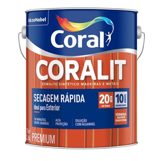 Imagem de Tinta Esmalte Sintetico Coral Coralit3,6 L Preto