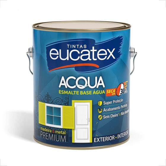 Tinta esmalte sintetico eucatex 3600ml base agua branco brilhante ...