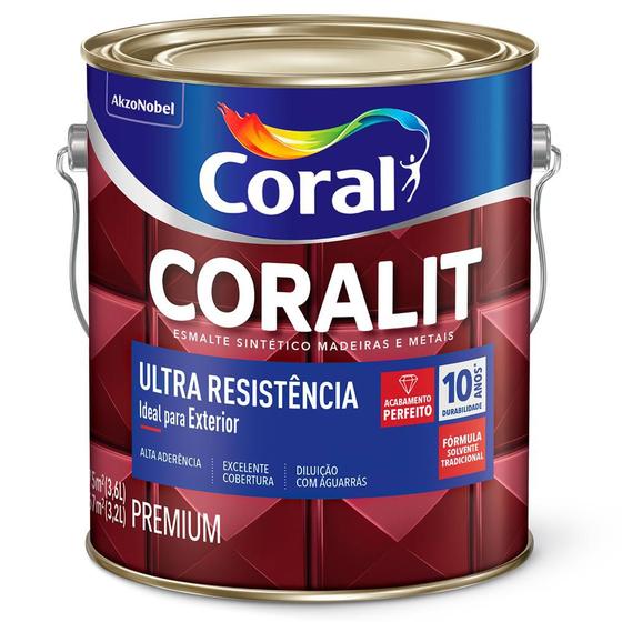 Tinta Esmalte Sintético Premium Brilhante Coralit Tradicional Tabaco 3,6 Litros Menor preço em Tinta Esmalte Sintético Premium Brilhante Coralit Tradicional Tabaco 3,6 Litros