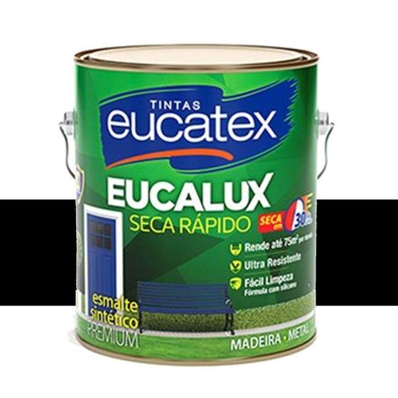 Imagem de Tinta Eucalux Esmalte Premium Preto 225 Ml Eucatex