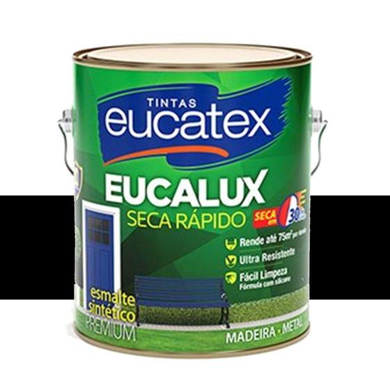 Imagem de Tinta Eucalux Esmalte Premium Preto 900 Ml Eucatex