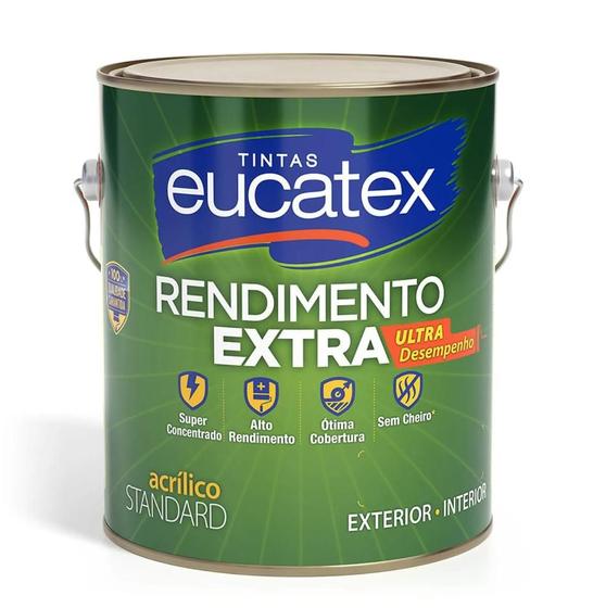 Imagem de Tinta Eucatex Rendimento Extra S/ Cheiro 20 Cores Fosco 3,6L