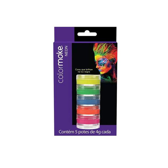 Imagem de Tinta Facial Neon C/05 Cores ColorMake