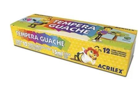Imagem de Tinta Guache 15 Ml C/12 Cores Acrilex Cx 1 Un