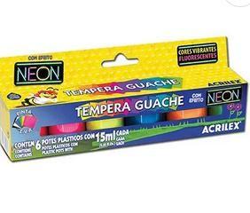 Imagem de Tinta guache 15 ml c/6 cores neon 01006 PT 1 UN