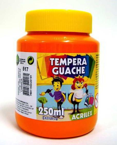 Imagem de Tinta Guache 250ml Laranja 517 Acrilex