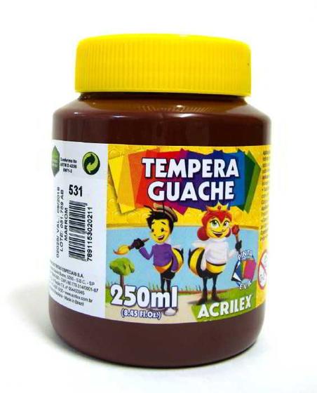 Imagem de Tinta Guache 250ml Marrom 531 Acrilex