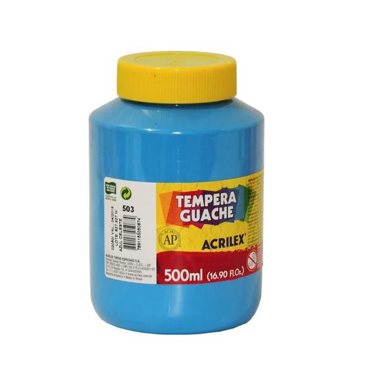 Tinta Guache 500ml Azul Celeste Acrilex Menor preço em Tinta Guache 500ml Azul Celeste Acrilex