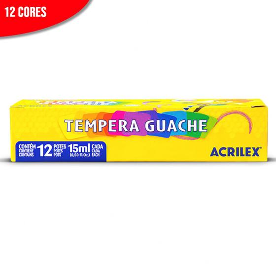 Imagem de Tinta Guache Acrilex 12 Cores 15 ML Tempera Guache