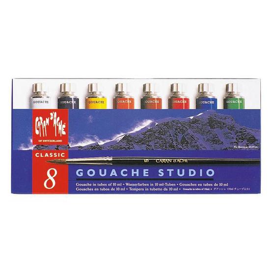 Imagem de Tinta Guache Caran D'Ache Studio Tubo Com 8 Cores