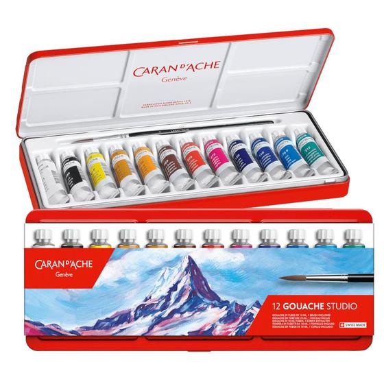 Imagem de Tinta Guache Líquida Caran D'ache Studio com 12 Cores