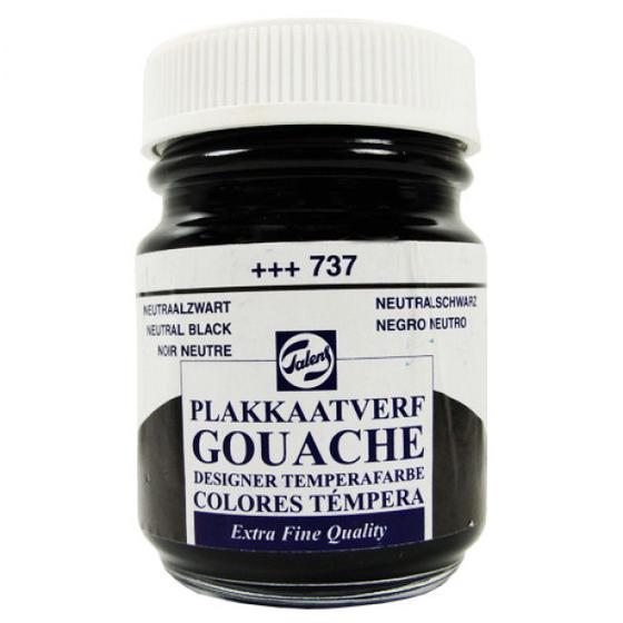 Imagem de Tinta Guache Para Caligrafia Talens 50ml 737 Neutral Black