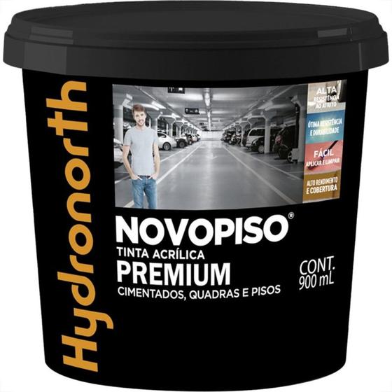 Imagem de Tinta Hydronorth Novopiso Premium Piso 900Ml Fosco Cinza Chumbo Pote