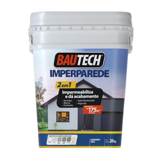 Imagem de Tinta Impermeabilizante ImperParede Bautech Telhado Parede Muro Fachada 20kg Branco