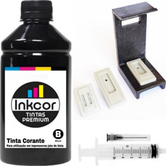 Imagem de Tinta Inkcor para Recarga de Cartuchos Compativel com Impressora HP Cartucho 27 27b Preto