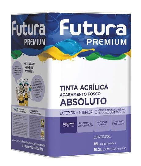 Imagem de Tinta Latex Acrílica Fosco Premium Absoluto Futura 18l Cores