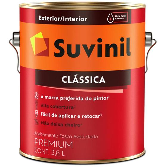 Imagem de Tinta Látex Clássica Premium 3,6 Litros Vermelho Cardinal - 53364519 - SUVINIL