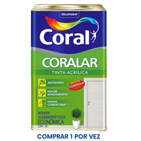 Tinta Latex Coral Coralar Branca 18L Menor preço em Tinta Latex Coral Coralar Branca 18L