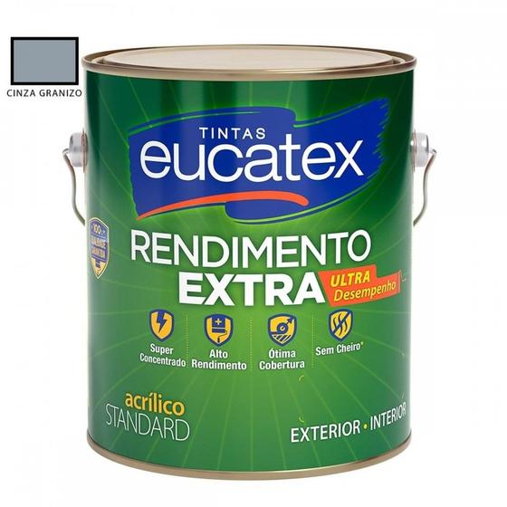 Imagem de Tinta Latex Eucatex Rendimento Extra 3,6L Cinza Granizo