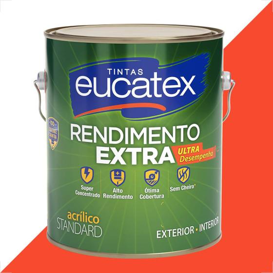 Imagem de Tinta latex eucatex rendimento extra vermelho cardinal 3600ml