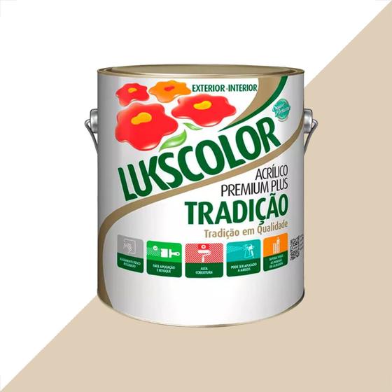 Tinta latex lukscolor tradicao acrilico fosco 3600ml areia Menor preço em Tinta latex lukscolor tradicao acrilico fosco 3600ml areia