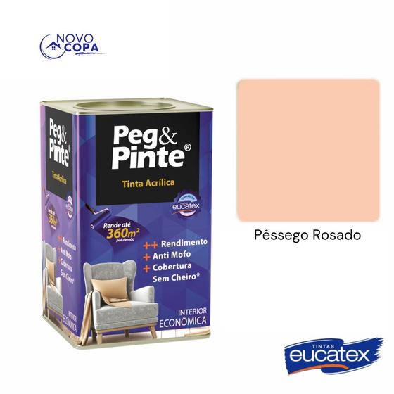 Imagem de Tinta latex peg pinte int. pêssego rosado 18l