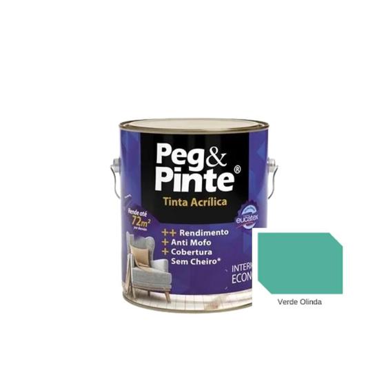 Imagem de Tinta latex peg&pinte int. verde olinda 3,6l