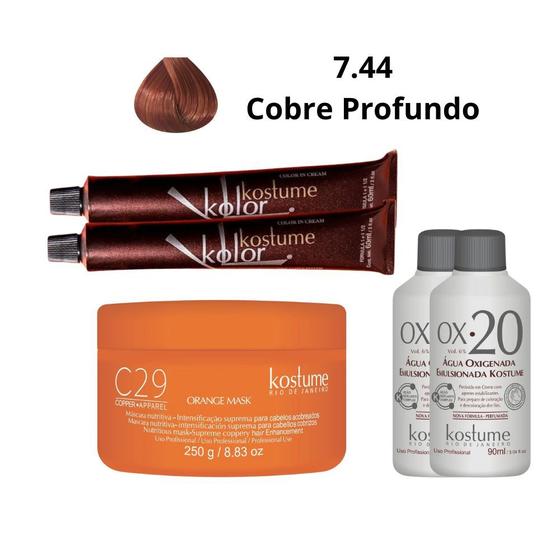 Imagem de Tinta Louro Cobre Profundo Kostume 7.44 + Mascara Intensificadora