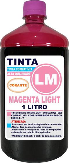 Imagem de Tinta Magenta Light 1 Litro Compatível Impressoras L800 L801 L805 L1800