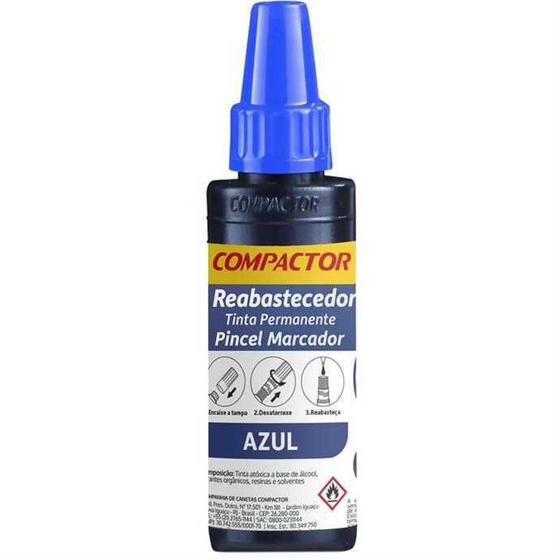 Imagem de Tinta marcador permanente azul 30ml compactor