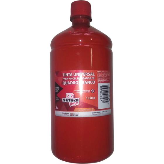 Imagem de Tinta Marcador Quadro Branco Reabastecedor GE-1000ML Vermel