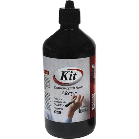 Imagem de Tinta Marcador Quadro Branco Reabastecedor Preto 500 ML