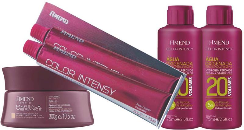 Imagem de Tinta marsala amend color intensy c/2un + ox + mascara