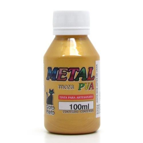 Imagem de Tinta Metal Mega PVA Metálica 100ml - Gato Preto