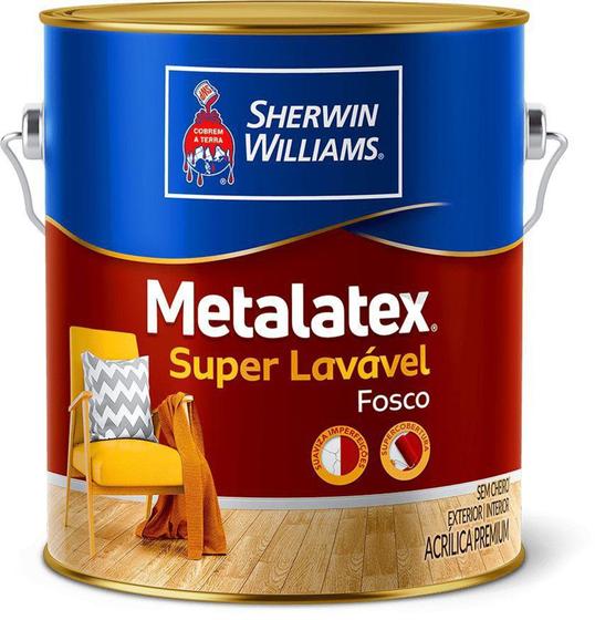 Tinta Metalatex Acrílica Super Lavável Branco Fosco 3,6L - Sherwin Williams Menor preço em Tinta Metalatex Acrílica Super Lavável Branco Fosco 3,6L - Sherwin Williams