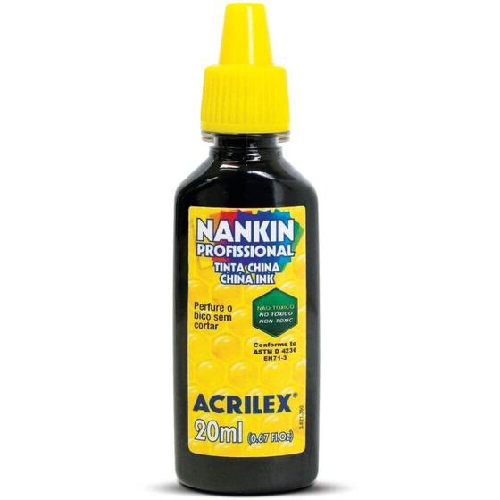 Imagem de Tinta Nankin 05120 20ml Preto 520 Acrilex