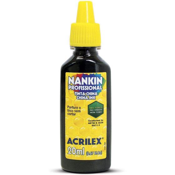 Imagem de Tinta Nankin 20ml Acrilex 520 Preto (19149)