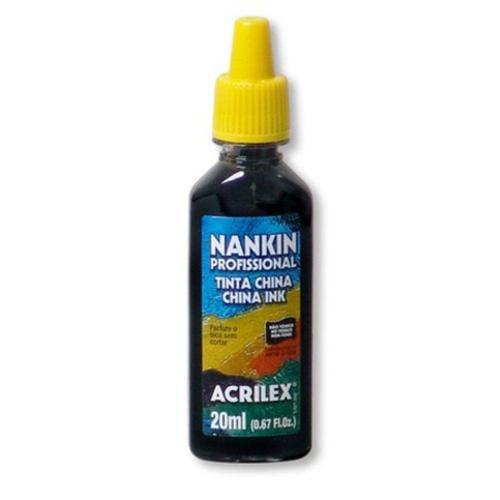 Tinta Nankin Preta 20Ml 05120 - Acrilex 12 Unidades - Tintas para ...