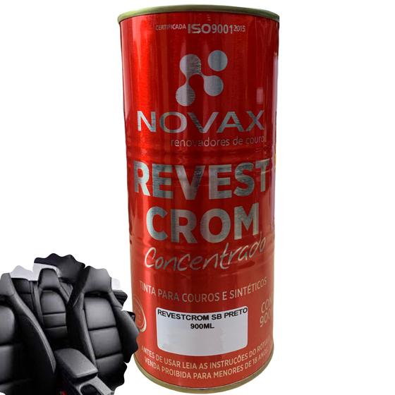 Imagem de Tinta Novax 900 Ml Revest Crom - Tinta De Couro Sapato Bolsa Tenis Banco Jaqueta Novax 900ml