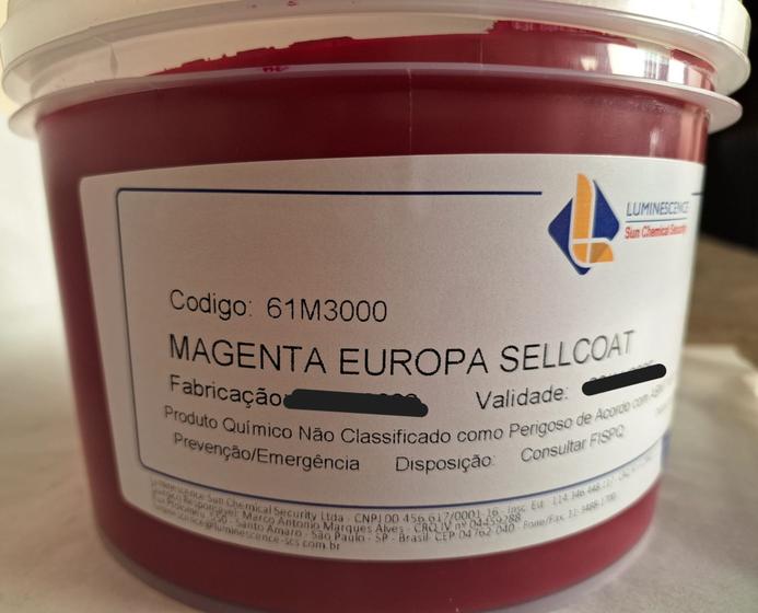 Imagem de Tinta Offset Magenta Europa Sun Chemical embalagem com 2 kgs