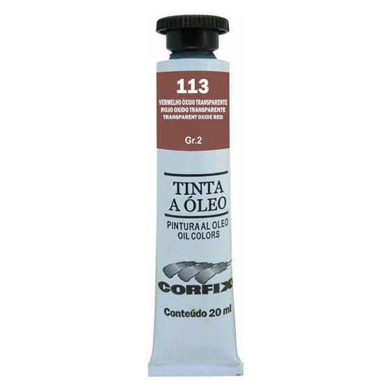 Imagem de Tinta Óleo 20ml G2 113 Vermelho Oxido Transparente Corfix