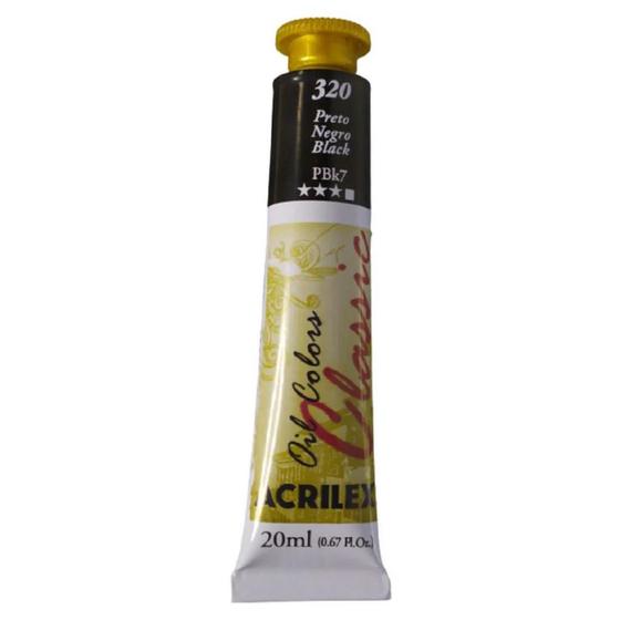 Imagem de Tinta óleo Acrilex preto 320 20ml