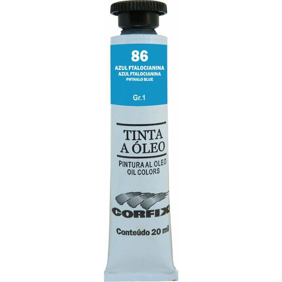 Imagem de Tinta Óleo Corfix 20ml Cor Azul Ftalocianina 86 Gr. 1