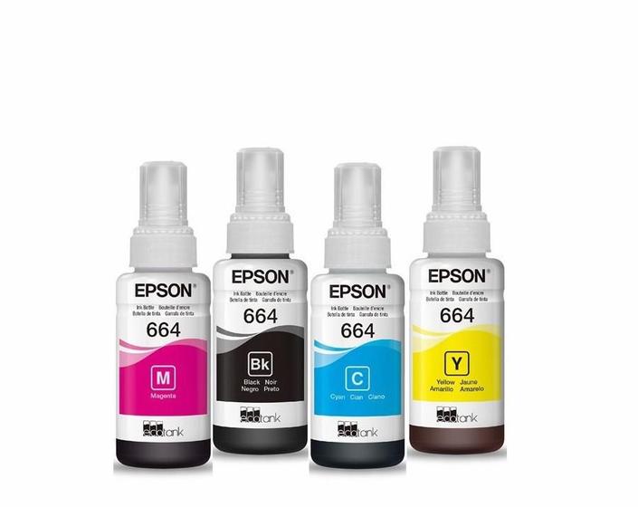 Tinta original 664 kit com 4 cores l110 l120 l300 l455 Menor preço em Tinta original 664 kit com 4 cores l110 l120 l300 l455