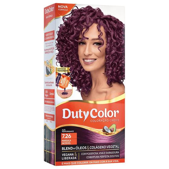 Imagem de Tinta para Cabelo Marsala Incrível 7.26 - DutyColor